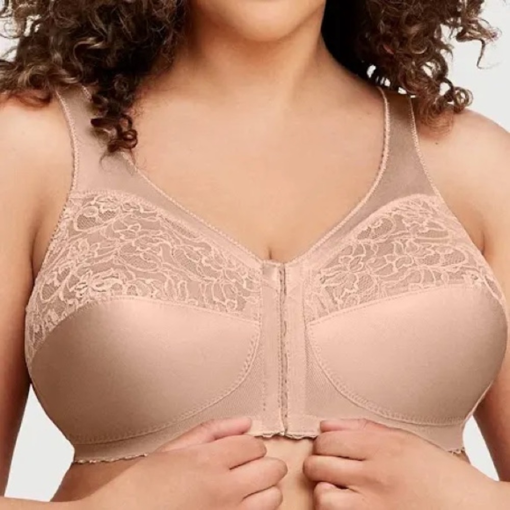 Glamorise MagicLift Front-Close Wire-Free Bra - 52DD Blush